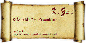 Kádár Zsombor névjegykártya
